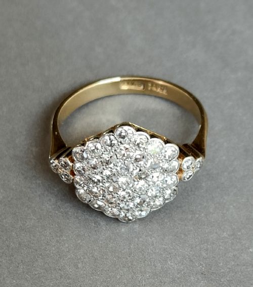 ART DECO 18CT GOLD PLATINUM DIAMOND PLAQUE RING - ADDITIONAL PHOTO 7