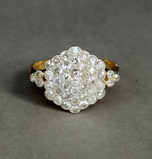 ART DECO 18CT GOLD PLATINUM DIAMOND PLAQUE RING - ADDITIONAL PHOTO 8