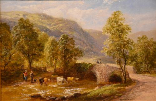 OIL PAINTING BY THOMAS WHITTLE BRATHAY BRIDGE AMBLESIDE WESTMORELAND - ADDITIONAL PHOTO 1