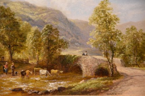 OIL PAINTING BY THOMAS WHITTLE BRATHAY BRIDGE AMBLESIDE WESTMORELAND - ADDITIONAL PHOTO 2