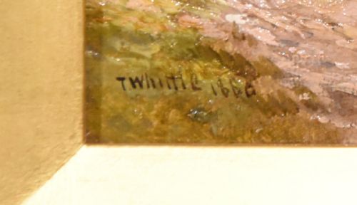 OIL PAINTING BY THOMAS WHITTLE COILANTOGLE BRIDGE TROSSACHS - ADDITIONAL PHOTO 2