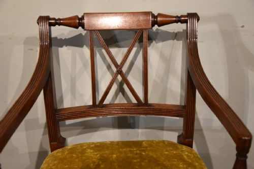 PAIR OF GEORGE III PERIOD MAHOGANY ARMCHAIRS - ADDITIONAL PHOTO 6