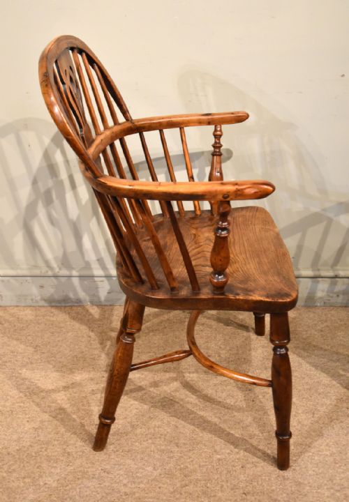 MATCHED PAIR OF YEW WOOD WINDSOR ARMCHAIRS - ADDITIONAL PHOTO 3