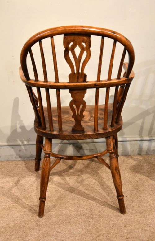 MATCHED PAIR OF YEW WOOD WINDSOR ARMCHAIRS - ADDITIONAL PHOTO 4