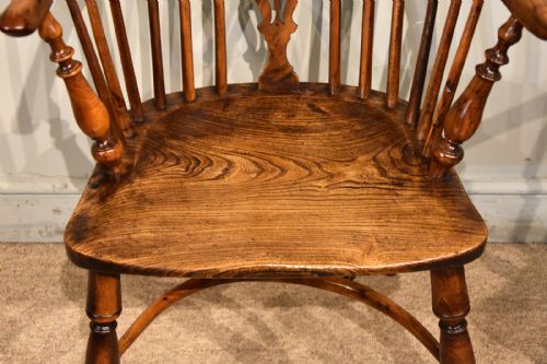 MATCHED PAIR OF YEW WOOD WINDSOR ARMCHAIRS - ADDITIONAL PHOTO 6