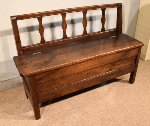 mid 19th century french chestnut bench - CATEGORY: ANTIQUE CHESTS - DATED 19TH CENTURY