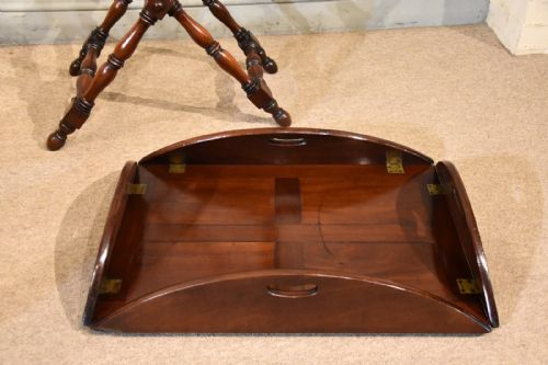 GEORGIAN MAHOGANY OVAL BUTLERS TRAY ON STAND - ADDITIONAL PHOTO 7