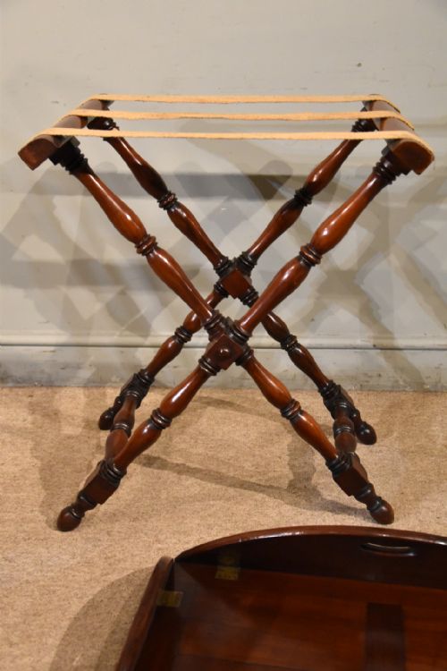 GEORGIAN MAHOGANY OVAL BUTLERS TRAY ON STAND - ADDITIONAL PHOTO 8