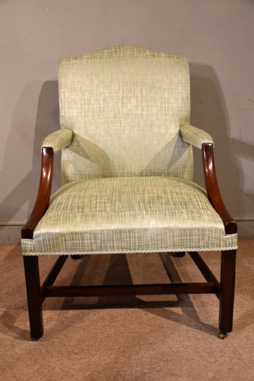 george iii gainsborough armchair - CATEGORY: ANTIQUE CHAIRS - DATED GEORGIAN