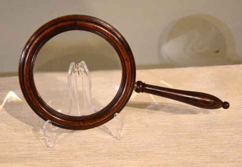 large george iii rosewood magnifying glass - CATEGORY: ANTIQUE MISCELLANEOUS - DATED GEORGIAN