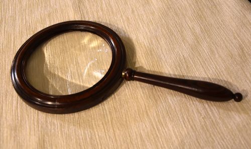 LARGE GEORGE III ROSEWOOD MAGNIFYING GLASS - ADDITIONAL PHOTO 1