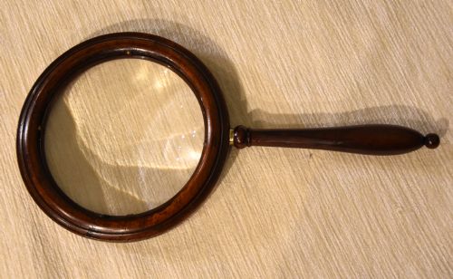 LARGE GEORGE III ROSEWOOD MAGNIFYING GLASS - ADDITIONAL PHOTO 3