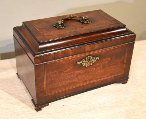 18th century mahogany and ebony tea chest - CATEGORY: ANTIQUE BOXES - DATED 18TH CENTURY