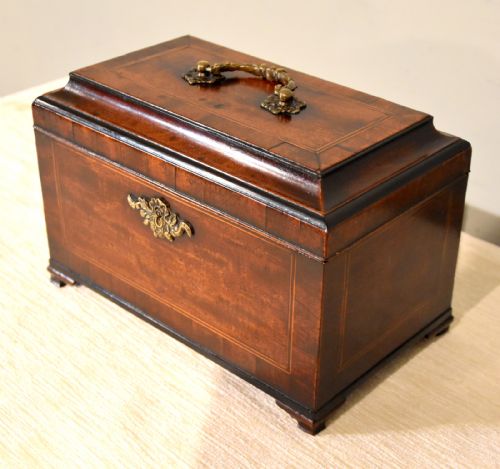 18TH CENTURY MAHOGANY AND EBONY TEA CHEST - ADDITIONAL PHOTO 5