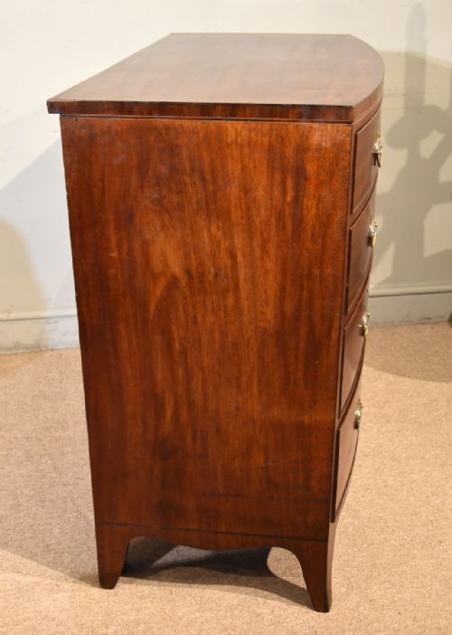 REGENCY MAHOGANY BOW FRONTED CHEST OF DRAWERS - ADDITIONAL PHOTO 6