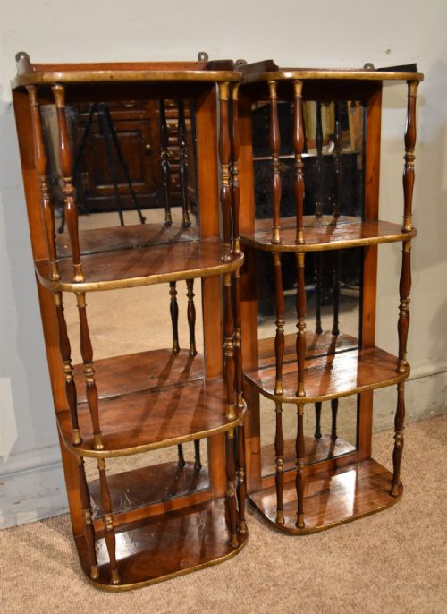 regency rosewood and gilded wall shelves - CATEGORY: ANTIQUE CABINETS - DATED REGENCY