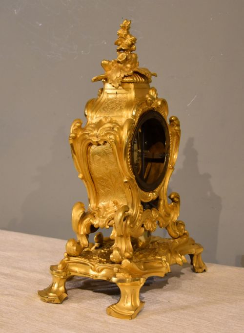 ENGLISH GILT BRONZE MANTEL TIMEPIECE - ADDITIONAL PHOTO 2
