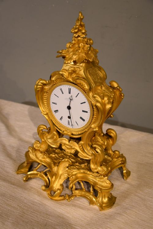 ENGLISH GILT BRONZE MANTEL TIMEPIECE - ADDITIONAL PHOTO 5