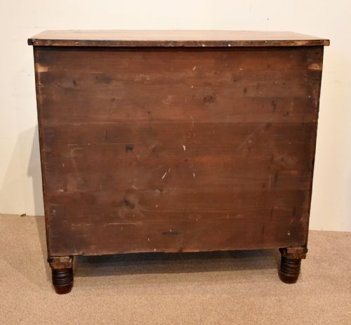 REGENCY MAHOGANY BOW FRONTED CHEST OF DRAWERS - ADDITIONAL PHOTO 7