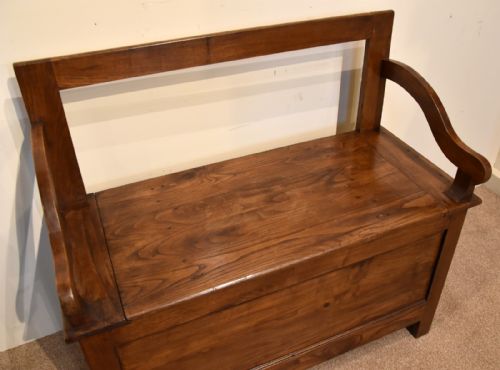 19TH CENTURY CHESTNUT FRENCH BENCH - ADDITIONAL PHOTO 2