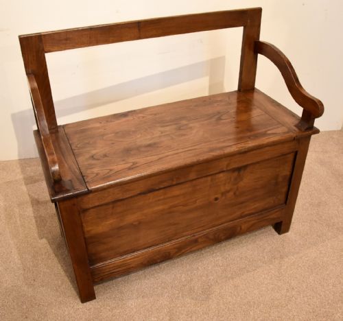 19TH CENTURY CHESTNUT FRENCH BENCH - ADDITIONAL PHOTO 7