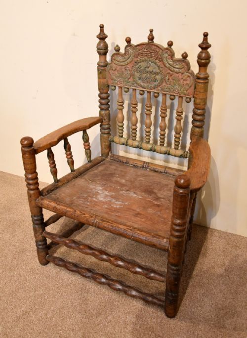 18TH CENTURY CONTINENTAL ASH TURNED ARMCHAIR - ADDITIONAL PHOTO 3