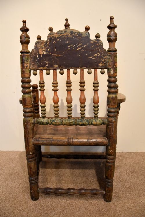 18TH CENTURY CONTINENTAL ASH TURNED ARMCHAIR - ADDITIONAL PHOTO 6