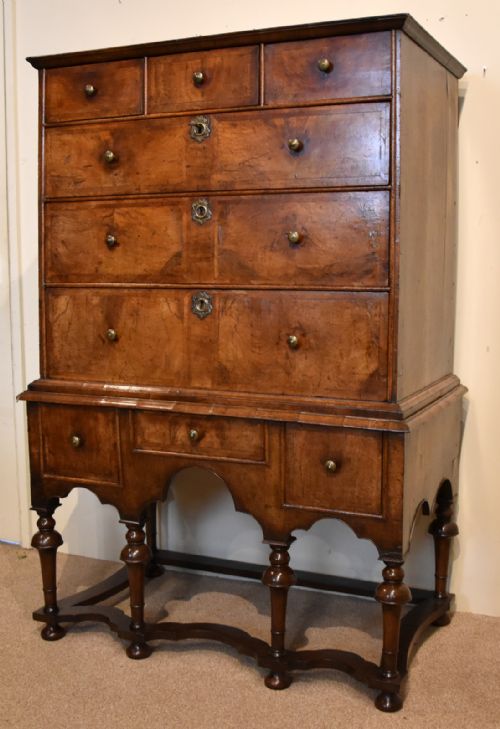 QUEEN ANNE WALNUT CHEST ON STAND - ADDITIONAL PHOTO 1