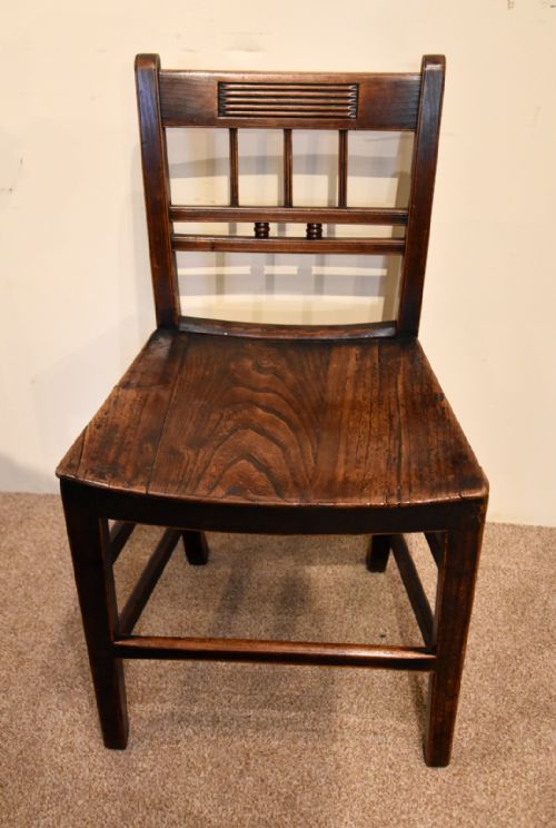 19TH CENTURY SET OF SIX SMALL ELM CHAIRS - ADDITIONAL PHOTO 2