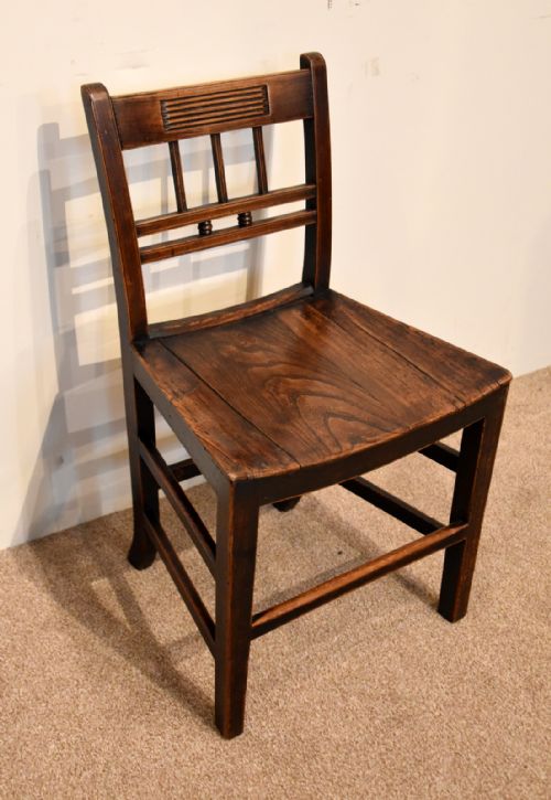 19TH CENTURY SET OF SIX SMALL ELM CHAIRS - ADDITIONAL PHOTO 3