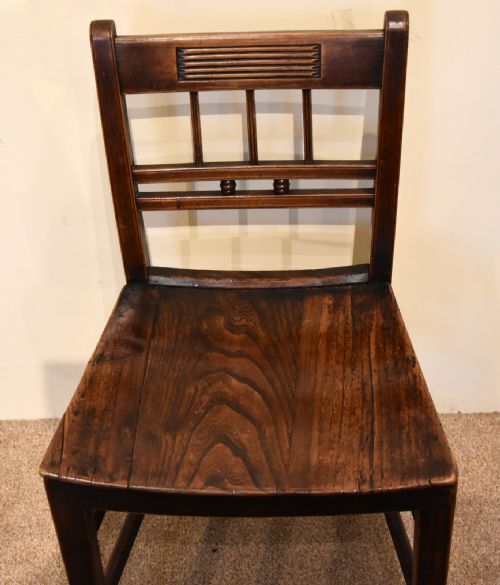 19TH CENTURY SET OF SIX SMALL ELM CHAIRS - ADDITIONAL PHOTO 6