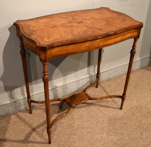 EDWARDIAN INLAID SERPENTINE OCCASIONAL TABLE - ADDITIONAL PHOTO 1