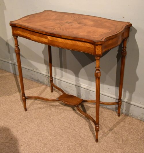 EDWARDIAN INLAID SERPENTINE OCCASIONAL TABLE - ADDITIONAL PHOTO 2