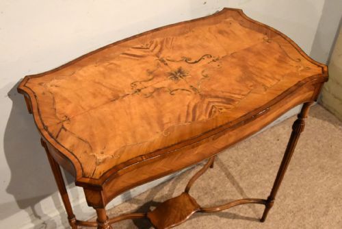 EDWARDIAN INLAID SERPENTINE OCCASIONAL TABLE - ADDITIONAL PHOTO 3