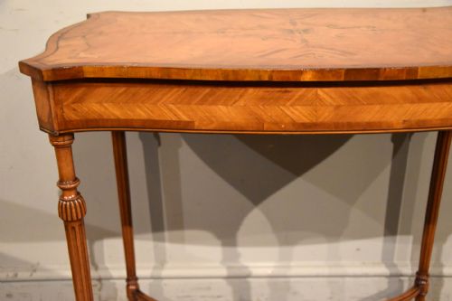 EDWARDIAN INLAID SERPENTINE OCCASIONAL TABLE - ADDITIONAL PHOTO 4