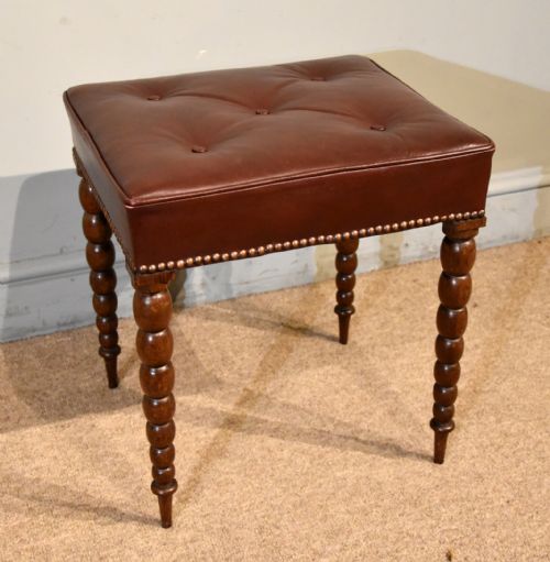 19TH CENTURY SCOTTISH ROSEWOOD LEATHER FOOTSTOOL - ADDITIONAL PHOTO 2