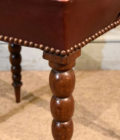 19TH CENTURY SCOTTISH ROSEWOOD LEATHER FOOTSTOOL - ADDITIONAL PHOTO 5