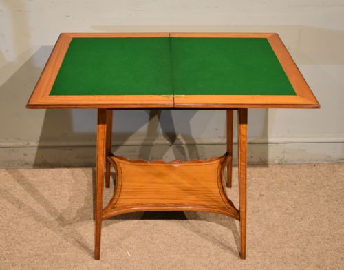 19TH CENTURY SATINWOOD MARQUETRY CARD TABLE - ADDITIONAL PHOTO 1