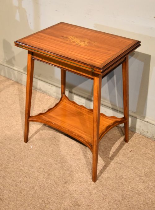 19TH CENTURY SATINWOOD MARQUETRY CARD TABLE - ADDITIONAL PHOTO 4