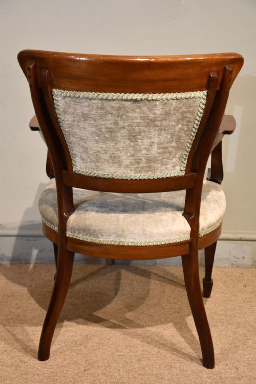 VICTORIAN MAHOGANY INLAID CHAIR JENKS WOOD - ADDITIONAL PHOTO 5