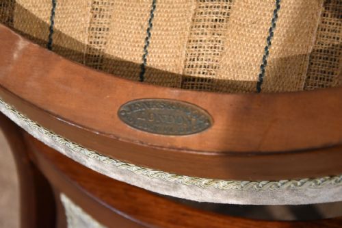 VICTORIAN MAHOGANY INLAID CHAIR JENKS WOOD - ADDITIONAL PHOTO 7