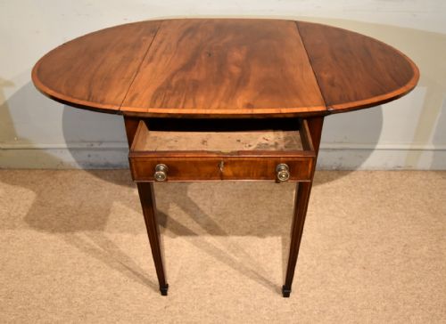 GEORGIAN MAHOGANY INLAID OVAL PEMBROKE TABLE - ADDITIONAL PHOTO 2