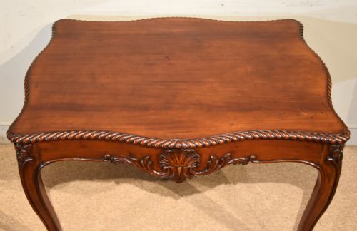 19TH CENTURY SERPENTINE MAHOGANY CENTRE TABLE - ADDITIONAL PHOTO 6