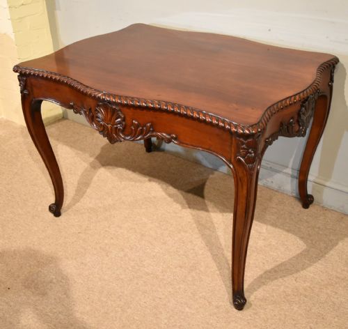 19TH CENTURY SERPENTINE MAHOGANY CENTRE TABLE - ADDITIONAL PHOTO 7