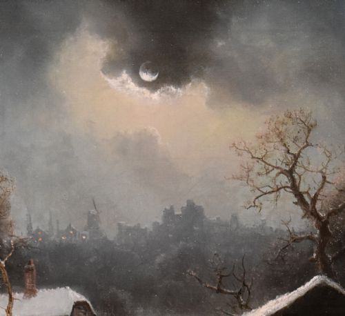 OIL PAINTING BY NILS HANS CHRISTIANSEN EVENING BY A DUTCH TOWN - ADDITIONAL PHOTO 2