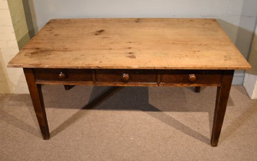 MID 19TH CENTURY PINEWOOD FARMHOUSE TABLE - ADDITIONAL PHOTO 1