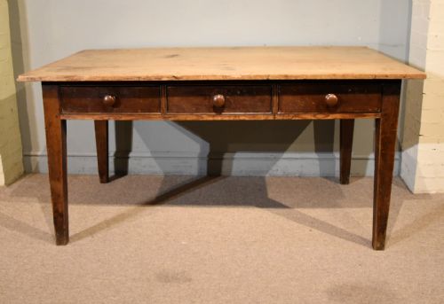 MID 19TH CENTURY PINEWOOD FARMHOUSE TABLE - ADDITIONAL PHOTO 4