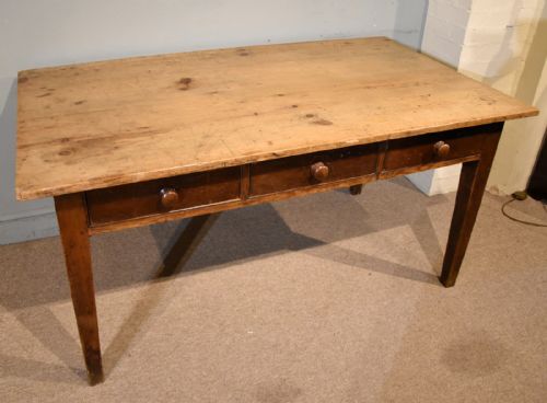 MID 19TH CENTURY PINEWOOD FARMHOUSE TABLE - ADDITIONAL PHOTO 6