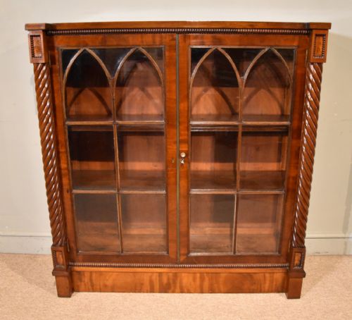 early 19th century mahogany astral glazed low bookcase - CATEGORY: ANTIQUE BOOKCASES - DATED 19TH CENTURY