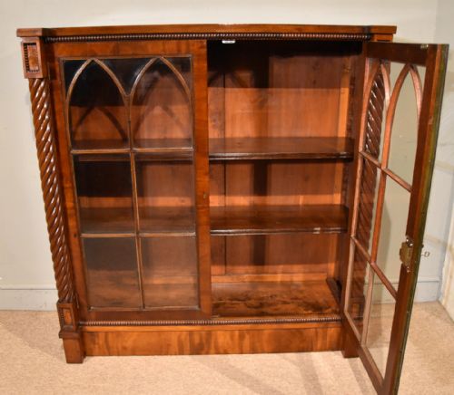 EARLY 19TH CENTURY MAHOGANY ASTRAL GLAZED LOW BOOKCASE - ADDITIONAL PHOTO 2